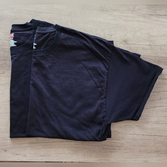 Hanes Tagless Preshrunk Set‎ of 2 Black Crewneck T-shirts Men's XL - Picture 1 of 2
